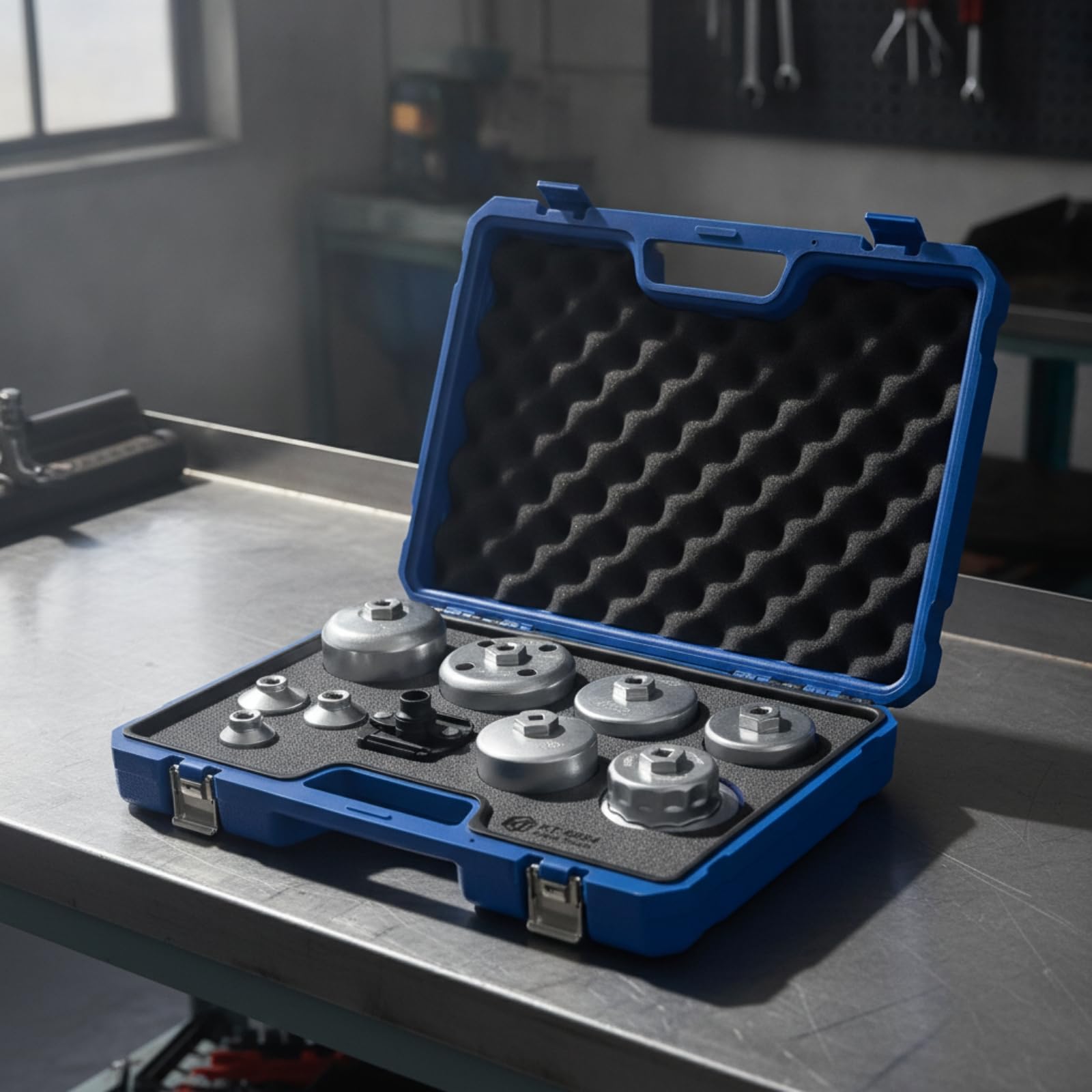 Qianly 10 Einheiten Ölfilterkappen-Schlüsselsatz mehrteilig Ölfilter-Schlüssel-Set mit Koffer Ölfilterwerkzeug mit Transportkoffer für Garage
