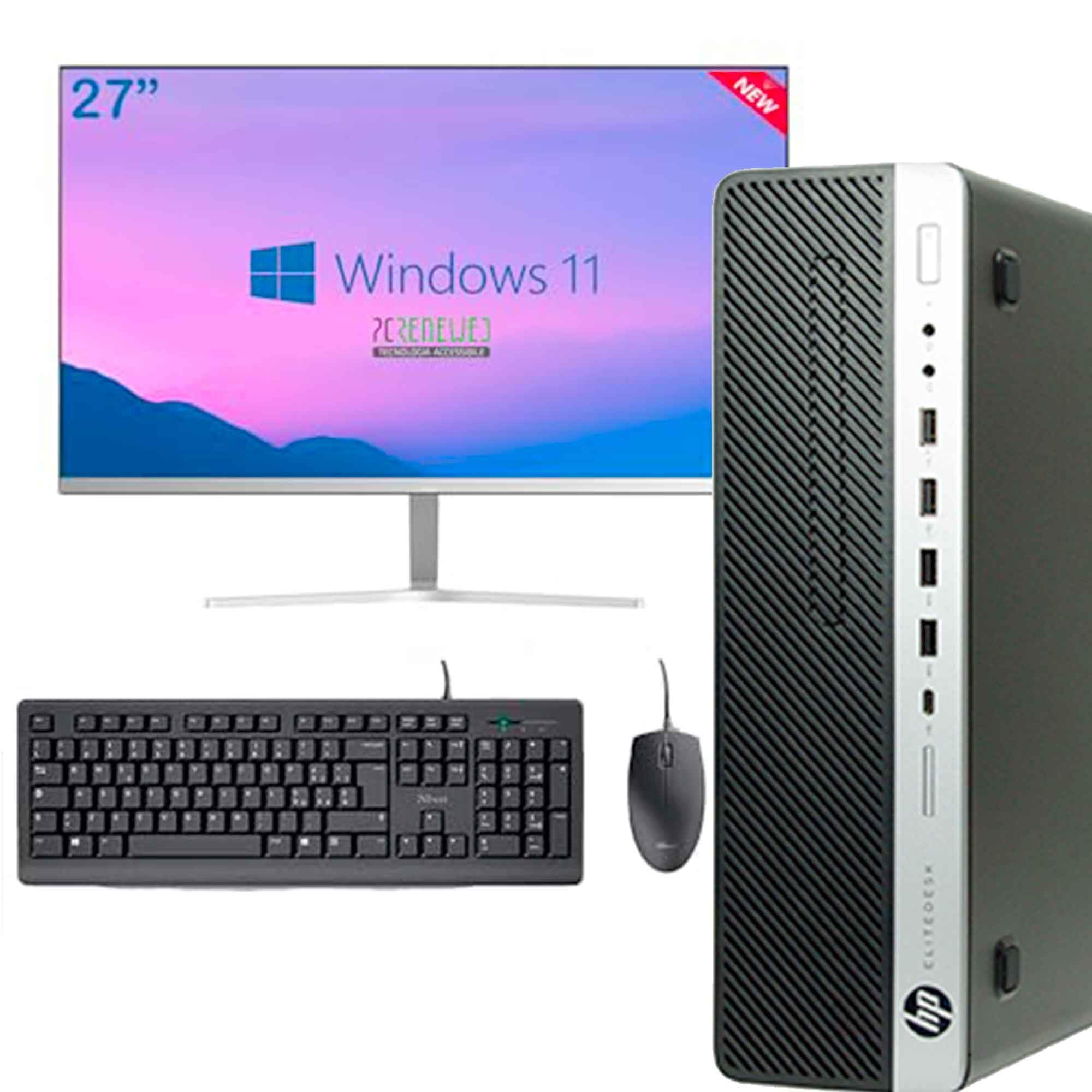 desktop refurbished hp 27 pollici ssd 512 gb intel i5