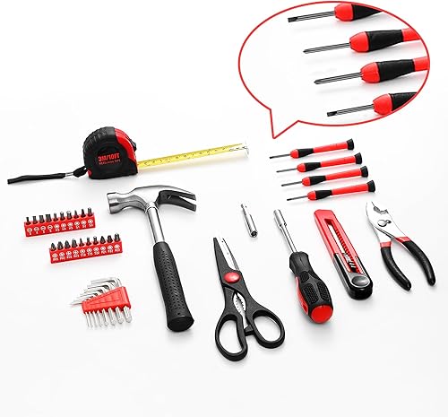 Miniatura 2 de Kit de herramientas multiusos de 39 piezas para el hogar, juego de herramientas básicas para el hogar con caja de herramientas, ideal para el hogar,