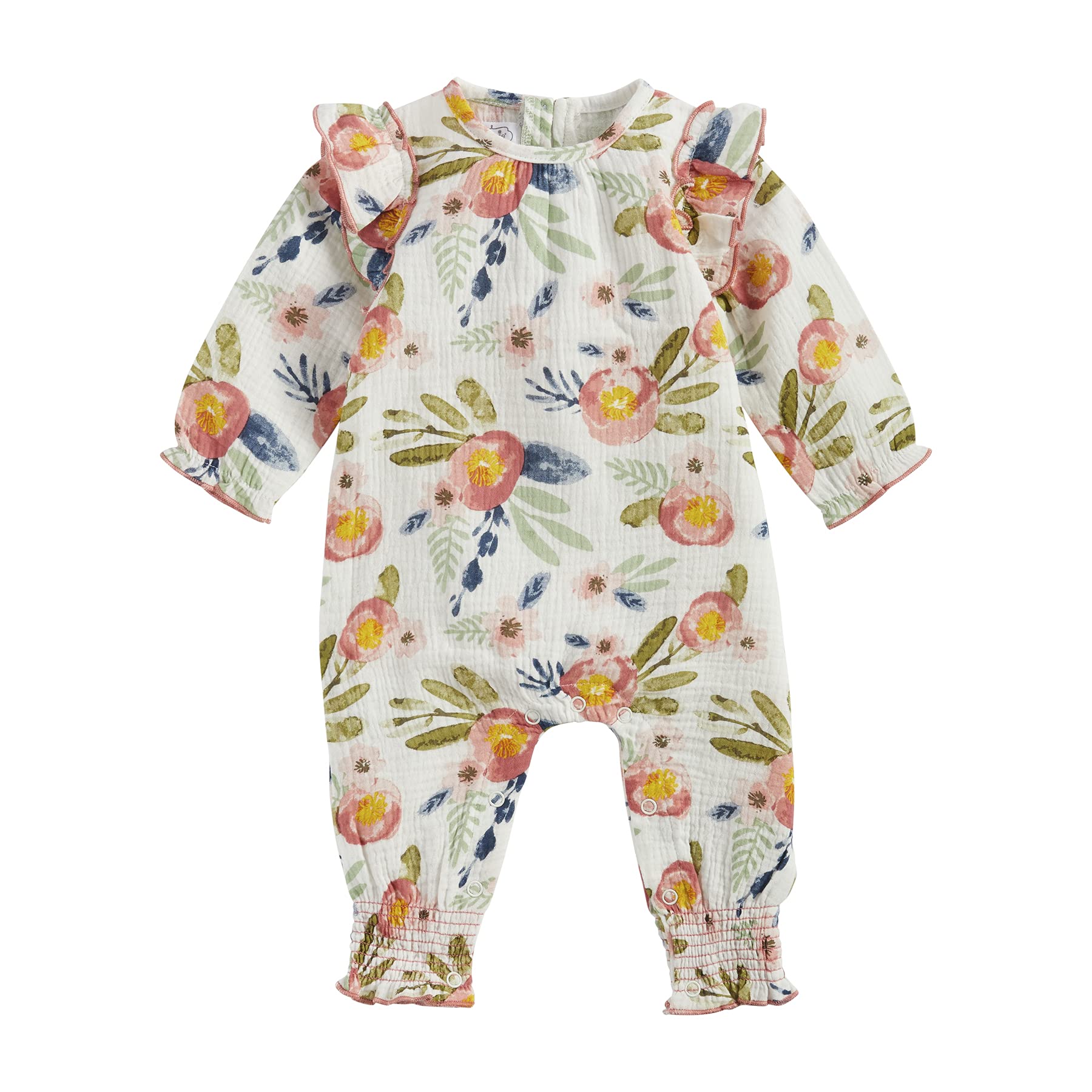 Mud Pie Conjunto de una pieza floral de bebé niña, Rosa/Rebel Fun., 3-6 meses