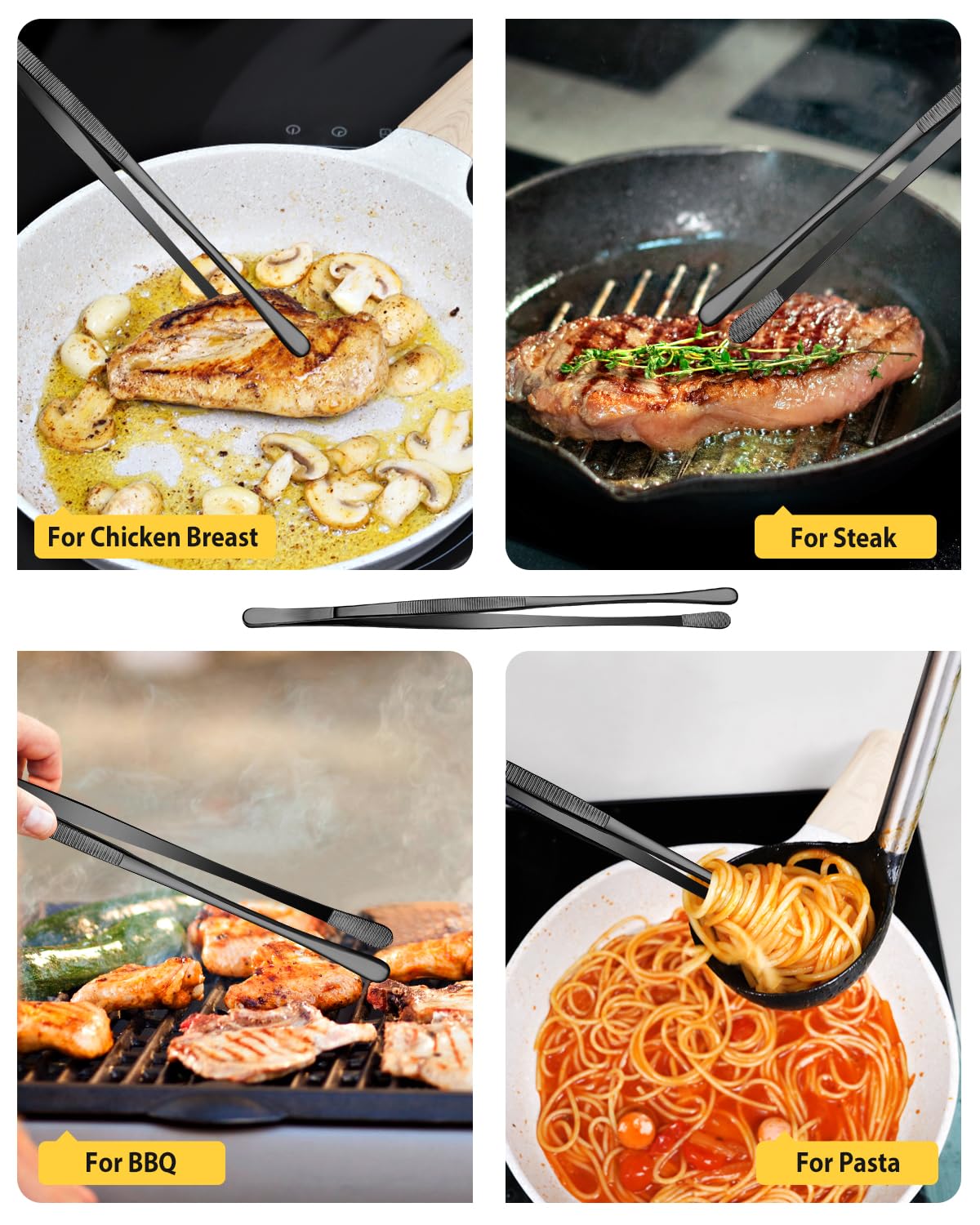 Utensili Griglia Pinzetta Barbecue RHEIN - Acciaio Inox 23cm Per Griglia E Cucina Pinzette Acciaio Inox Per Griglia - Foto 10