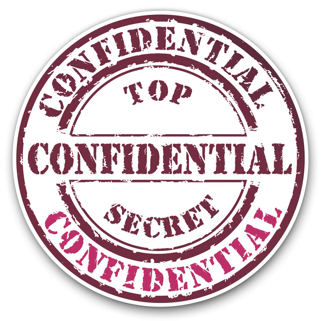 Destination Vinyl Ltd Girls Confidential Top Secret Stamp 10709 Vinyl Stickers (Set Of 2) 20Cm - Confidential Top Secret Stamp Laptop Tablet Luggage Scrapbook #10709
