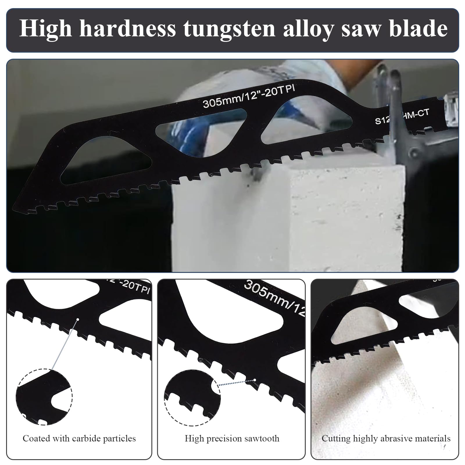 2 Lame Per Sega A Gattuccio 305mm - Per Taglio Metallo, Cemento E Legno, Acciaio Al Carburo