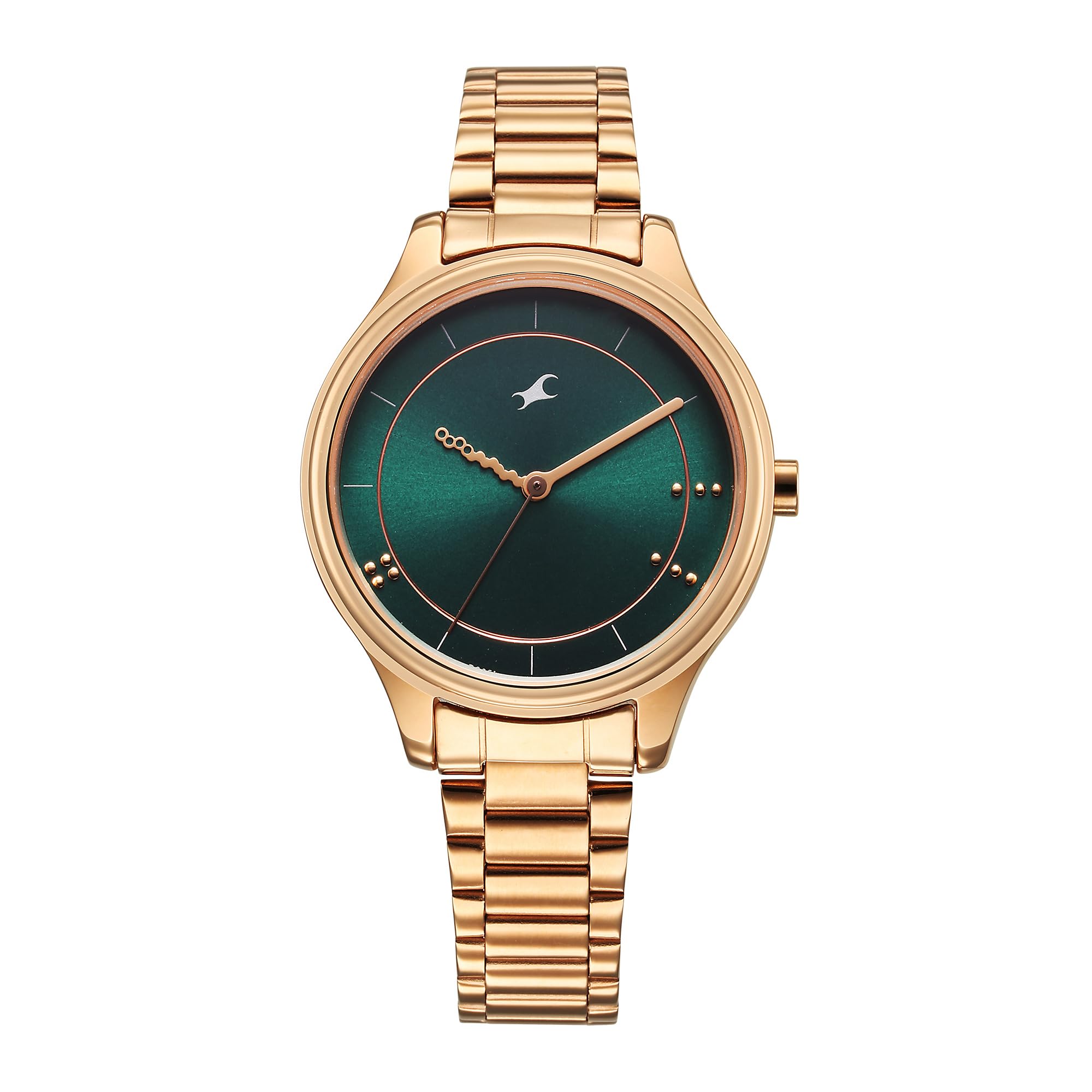 Fastrack Metal Analog Dark Green Dial Womens Watch-6296Wm02, Band Color:Rose Gold (B0DFM9GJ42) Amazon Price History, Amazon Price Tracker