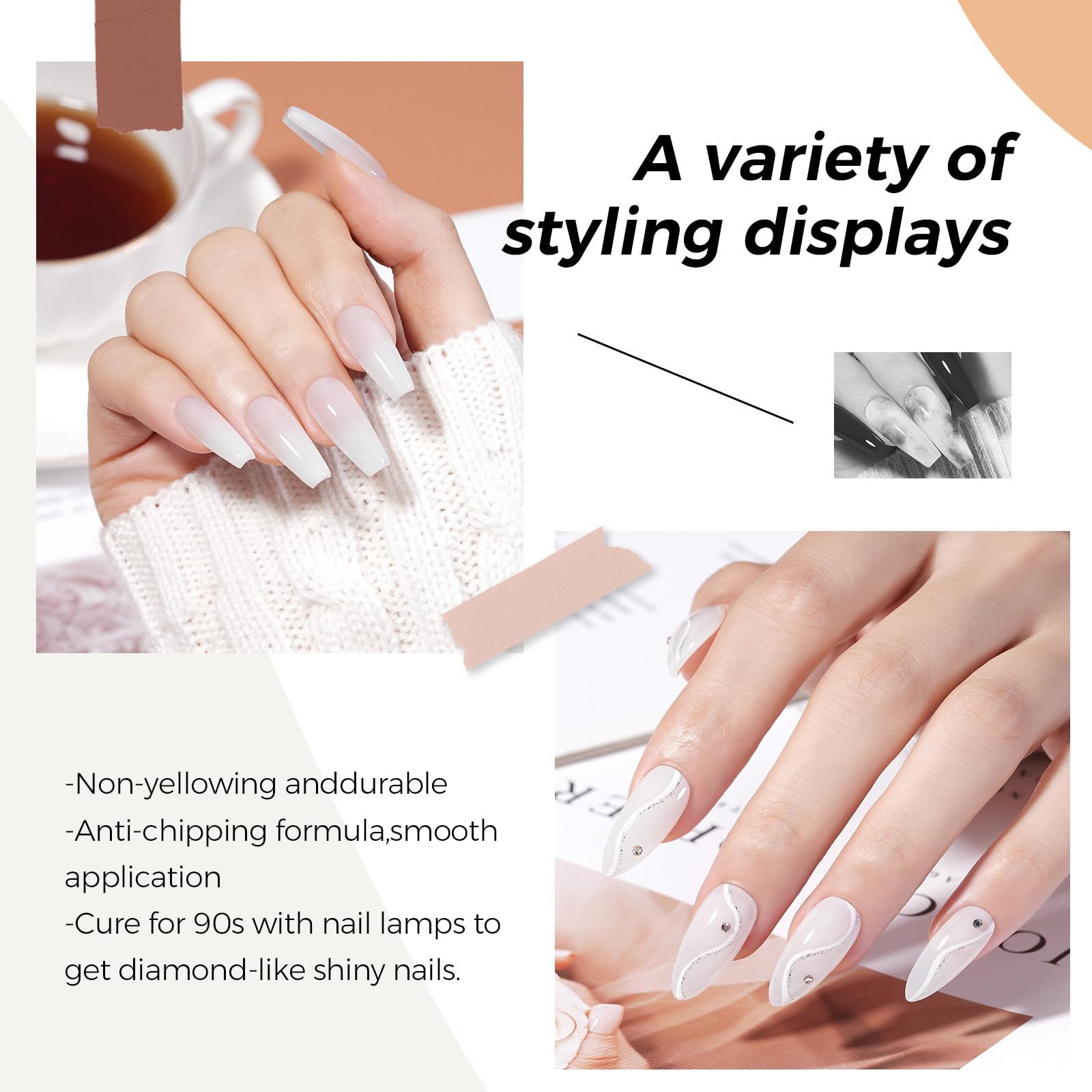 TOMICCA Vernis Semi Permanent, Blanc Laiteux Vernis Gel UV Semi Permanent, Soak Off Vernis Gel UV LED Gel Cadeau Pour Salon de Manucure DIY Home, 8ML