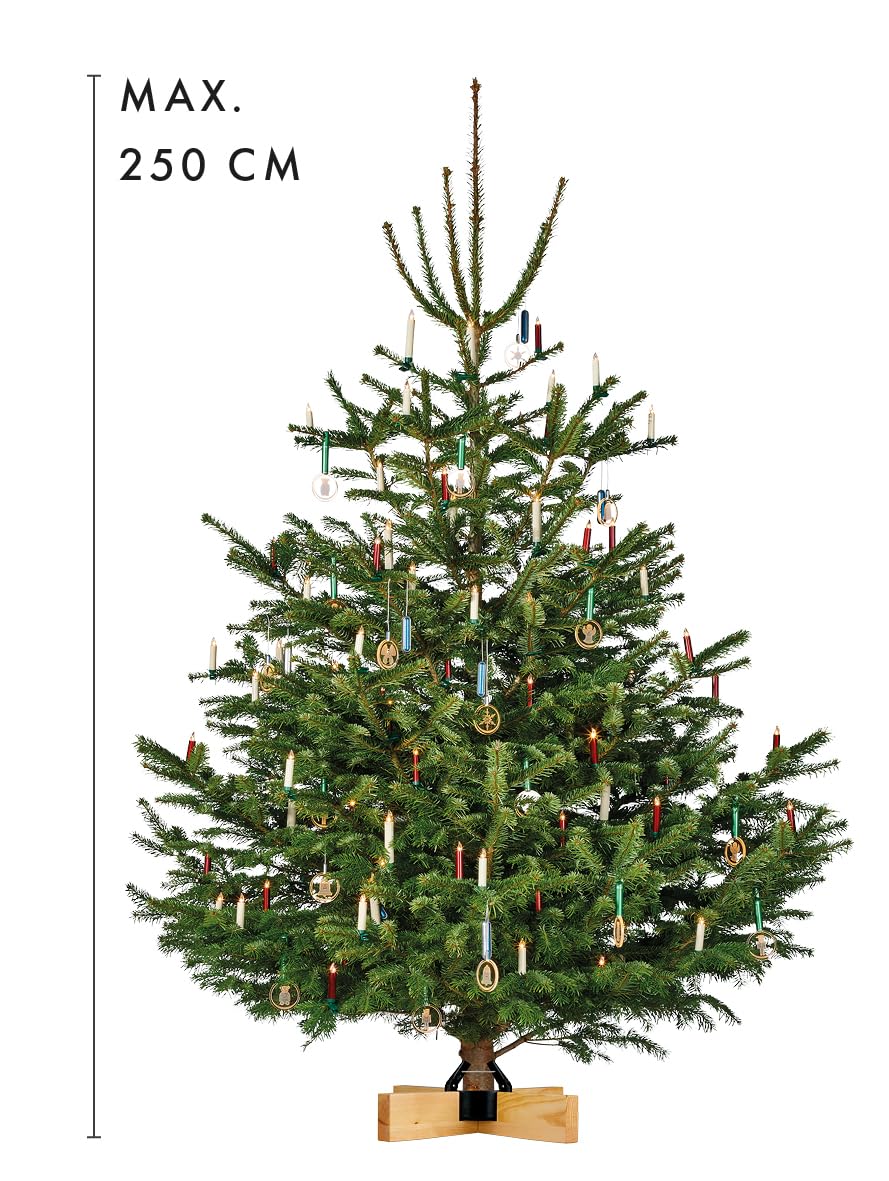 Krinner Design Christbaumständer Kopenhagen Kiefer Holz Weihnachtsbaumständer 50cm für Baumhöhen bis max. 2,5m mit Rundum-Einseil-Technik