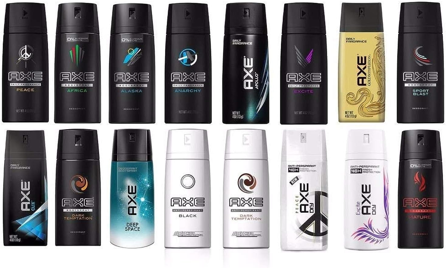 AXE Body Spray Deodarant (Mix Within the Available Kinds, 6x150ml)