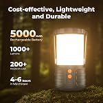 2 Pack Camping Lantern, Camping Led Lanternes,5000mAh Lampes de secours rechargeables pour les pannes de courant,3 Couleurs,IPX4 Lampe de poche portable étanche pour la randonnée à domicile ou à l'ouragan