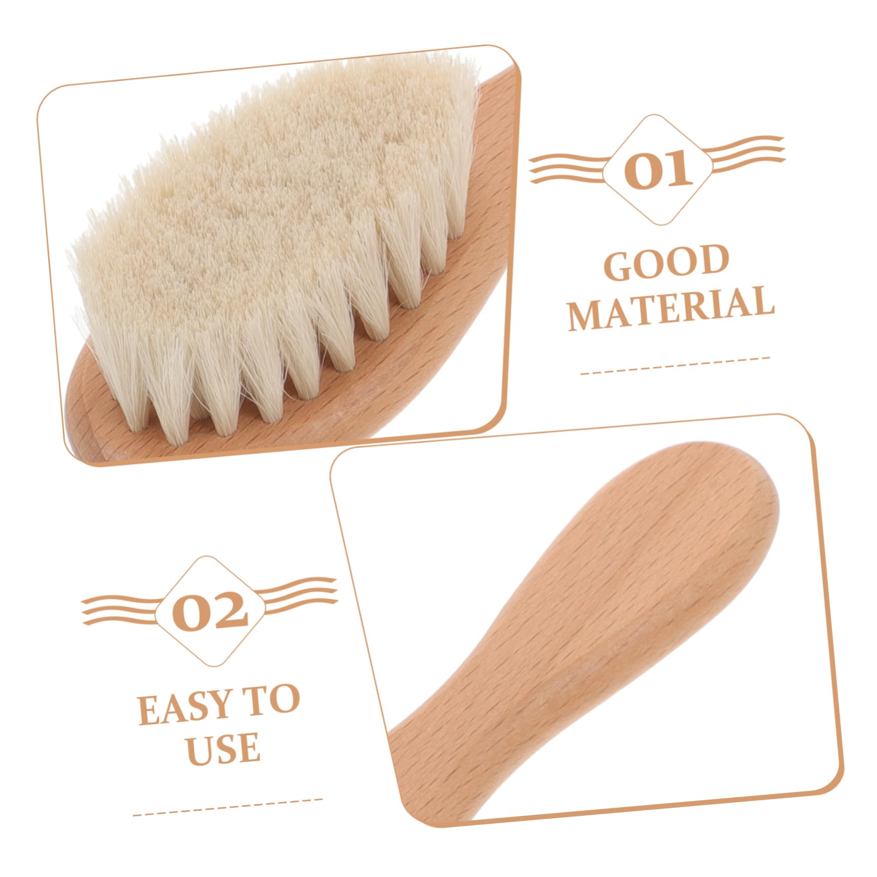 Vaguelly Baby Grooming Brush Wood Bath Scalp Brush Newborn Bath Head Scrubber Head Cleaning Brush