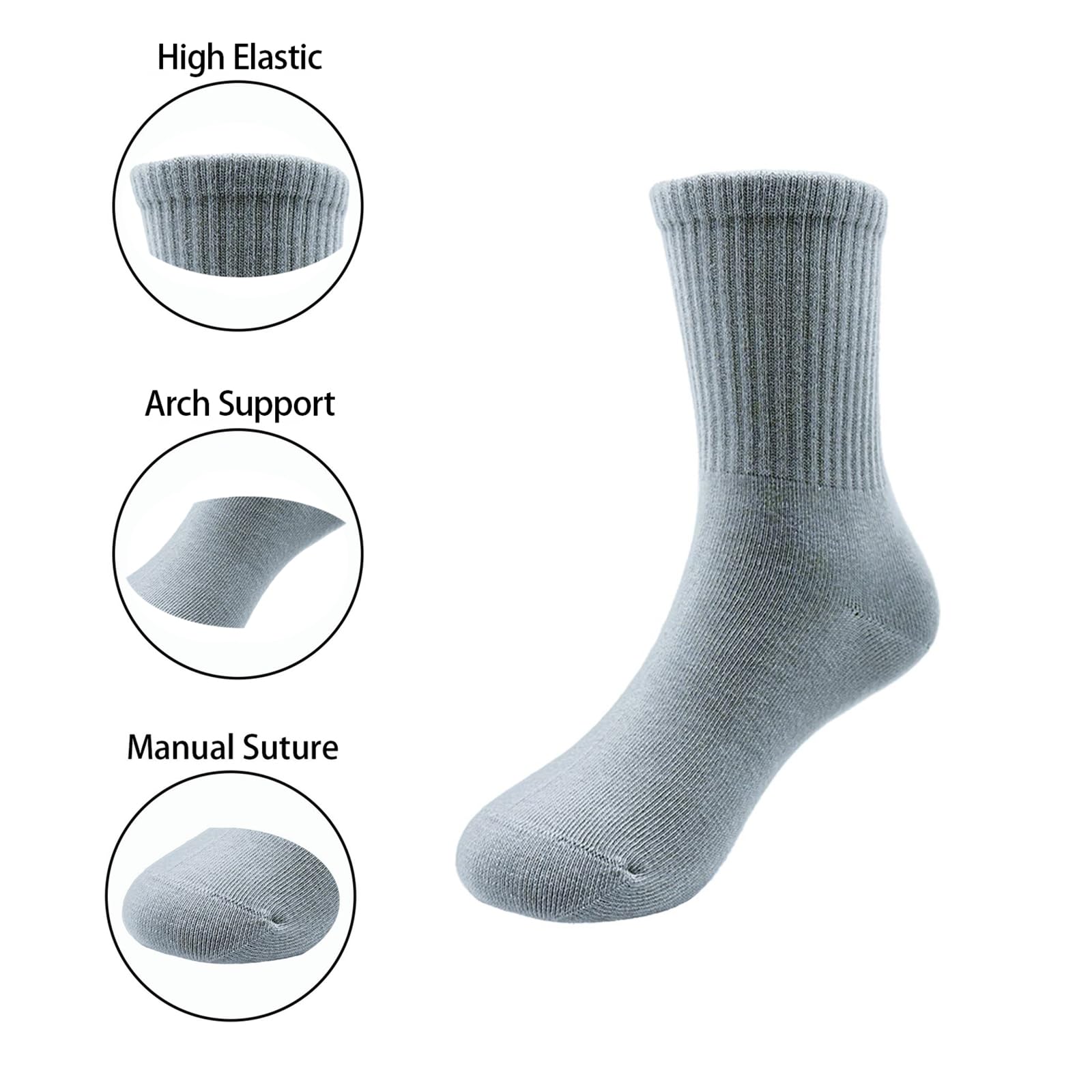 Aquarbor 6 Paia 9-12 Anni Di Calzini Per Ragazzi, Calzini Sportivi In Cotone Per Giovani E Adolescenti, Senza Agenti Fluorescenti E Formaldeide