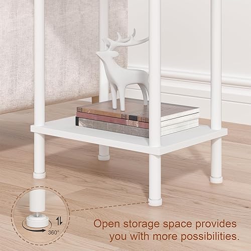 Miniatura 6 de Mesa auxiliar, mesa auxiliar pequeña, mesita de noche de 2 niveles con estante de almacenamiento, mesa de noche para sofá para espacios pequeños en