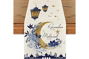 Artoid Mode Castle Lantern Flower Ramadan Table Runner: The Essence of Ramadan Festivities