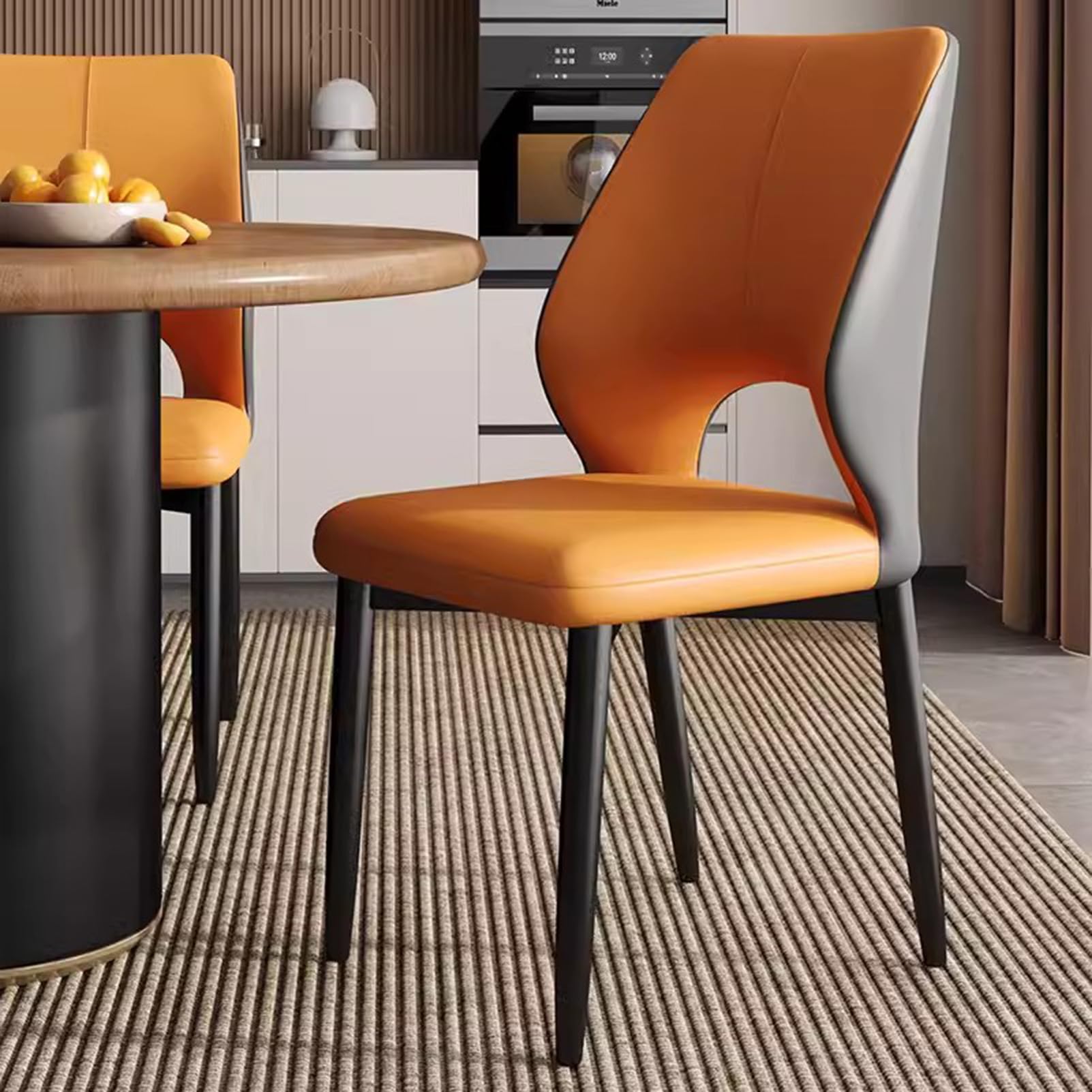 Elegantes sillas de comedor tapizadas, sillas laterales de cocina sin brazos de piel sintética con patas de metal, asiento perfecto para comedor, sala de estar, dormitorio y restaurante.