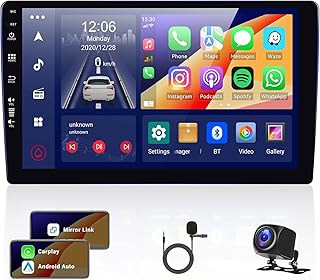 2+32G 8-Core Android 12 Double Din Car Stereo with Apple Carplay Android Auto Mirror Link 9 inch Head Unit Touch Screen Bluetooth 5.0 FM/AM/RDS Radio DSP EQ WiFi&Pluggable 4G Card+ AHD Camera