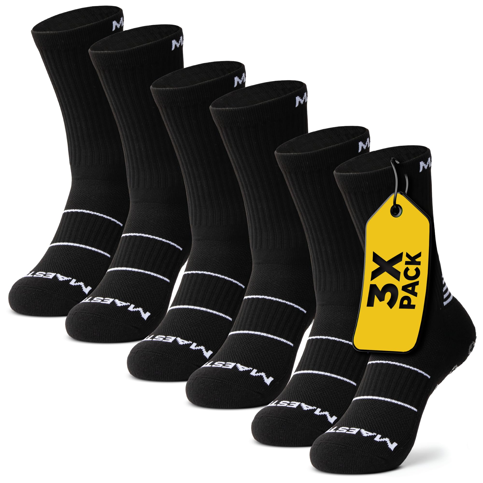 Maestro - Calcetines antideslizantes para fútbol para hombre y mujer con almohadillas antideslizantes, ideales para fútbol, baloncesto y deportes