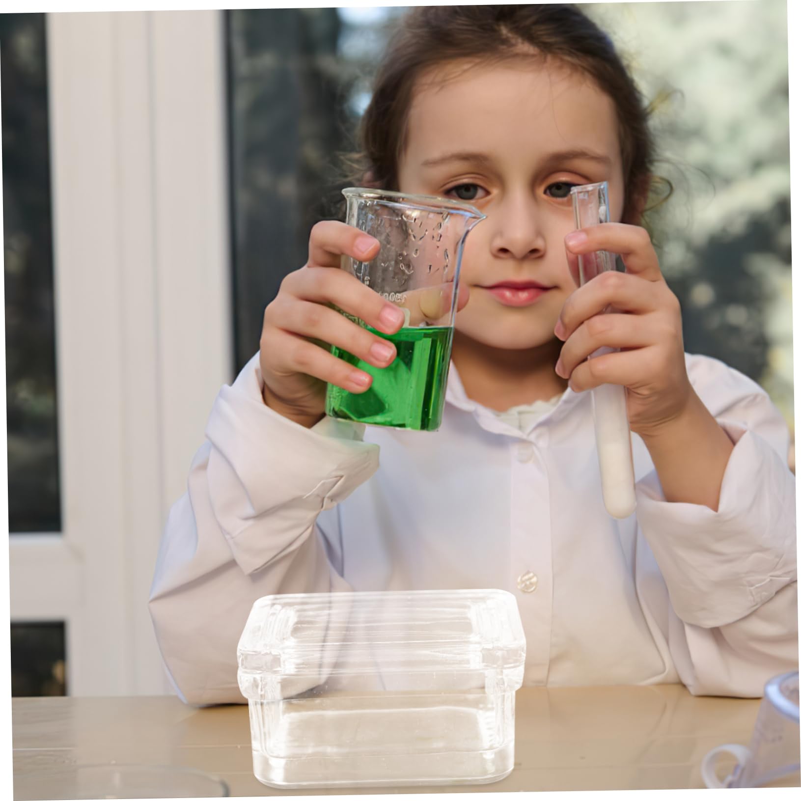 Laborglas Färbegefäß Für Glasobjektträger 10-fach Mit Ständer Hochtransparentes Korrosionsbeständiges Färbezylinderglas Für Biologie Medizin Und Forschung