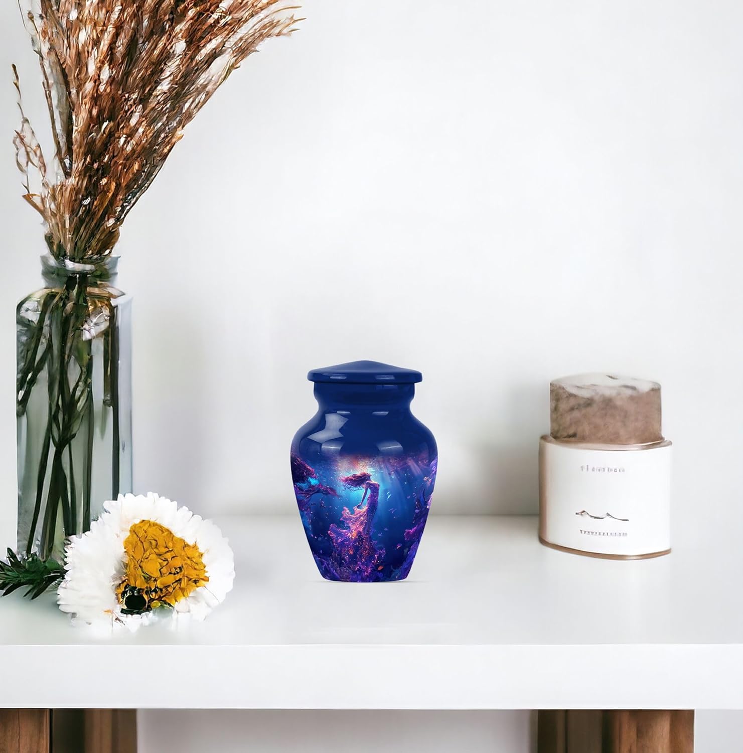 Luminous Depths - Funeral Urns For Ashes - Human Cremation Urns - 3 Inch - Pack Of 1 - Keepsakes For Ashes - Unique Urns For Human Ashes - Small Urn For Ashes - Memorial Keepsakes For Ashes