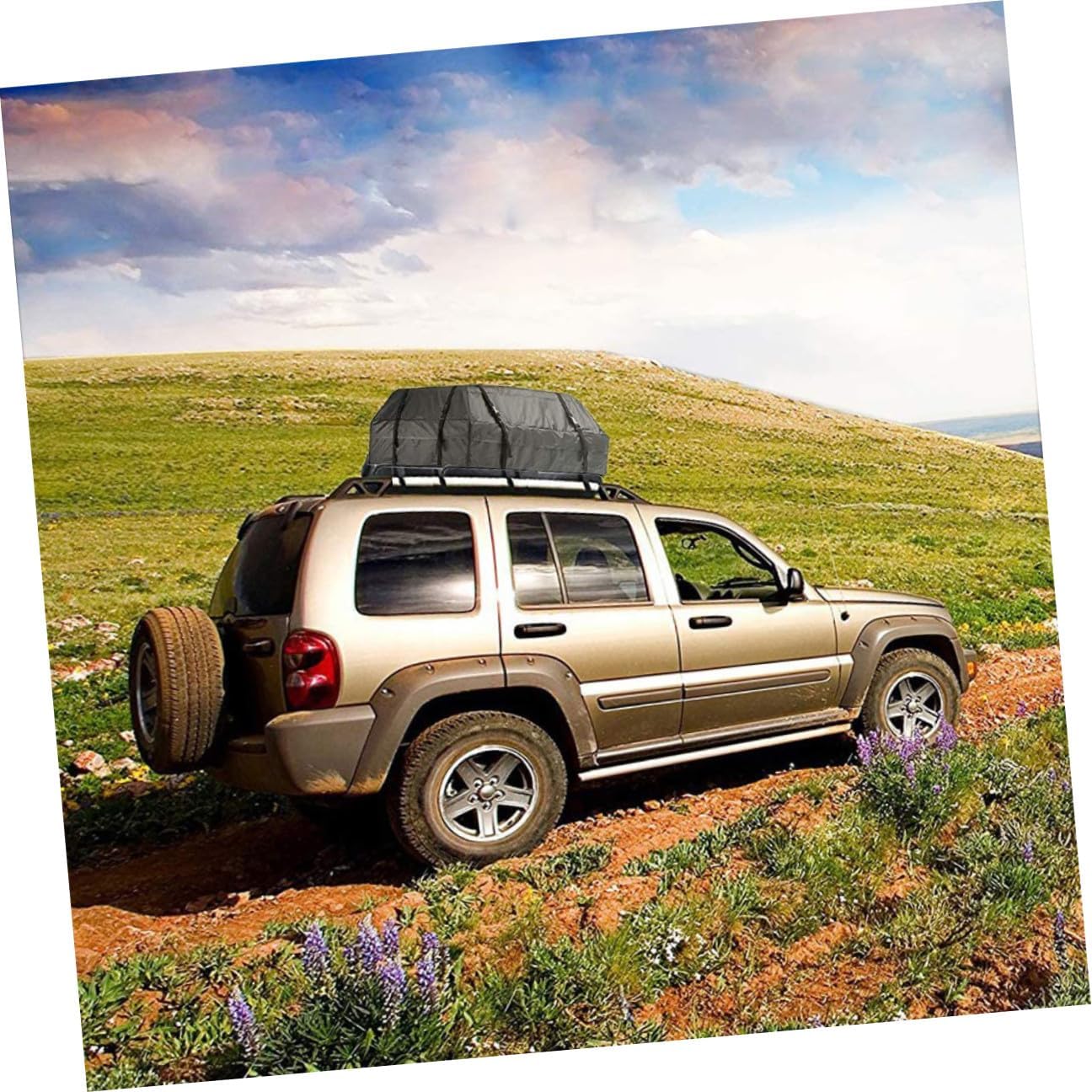 SOLUSTRE Waterproof 600d Oxford Car Roof Cargo Bag Soft Shell Vehicle Rooftop Luggage Carrier for Travel Storage Dustproof Sun Protection