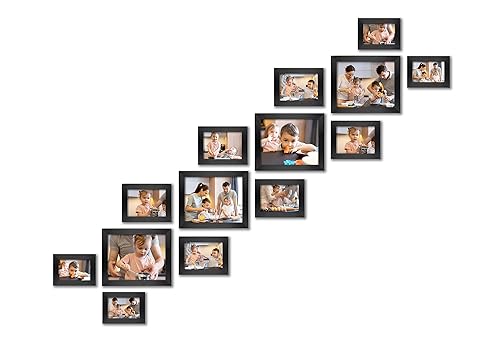 VELISTA 14 Piece Stair Picture Frame Set for Wall Collage