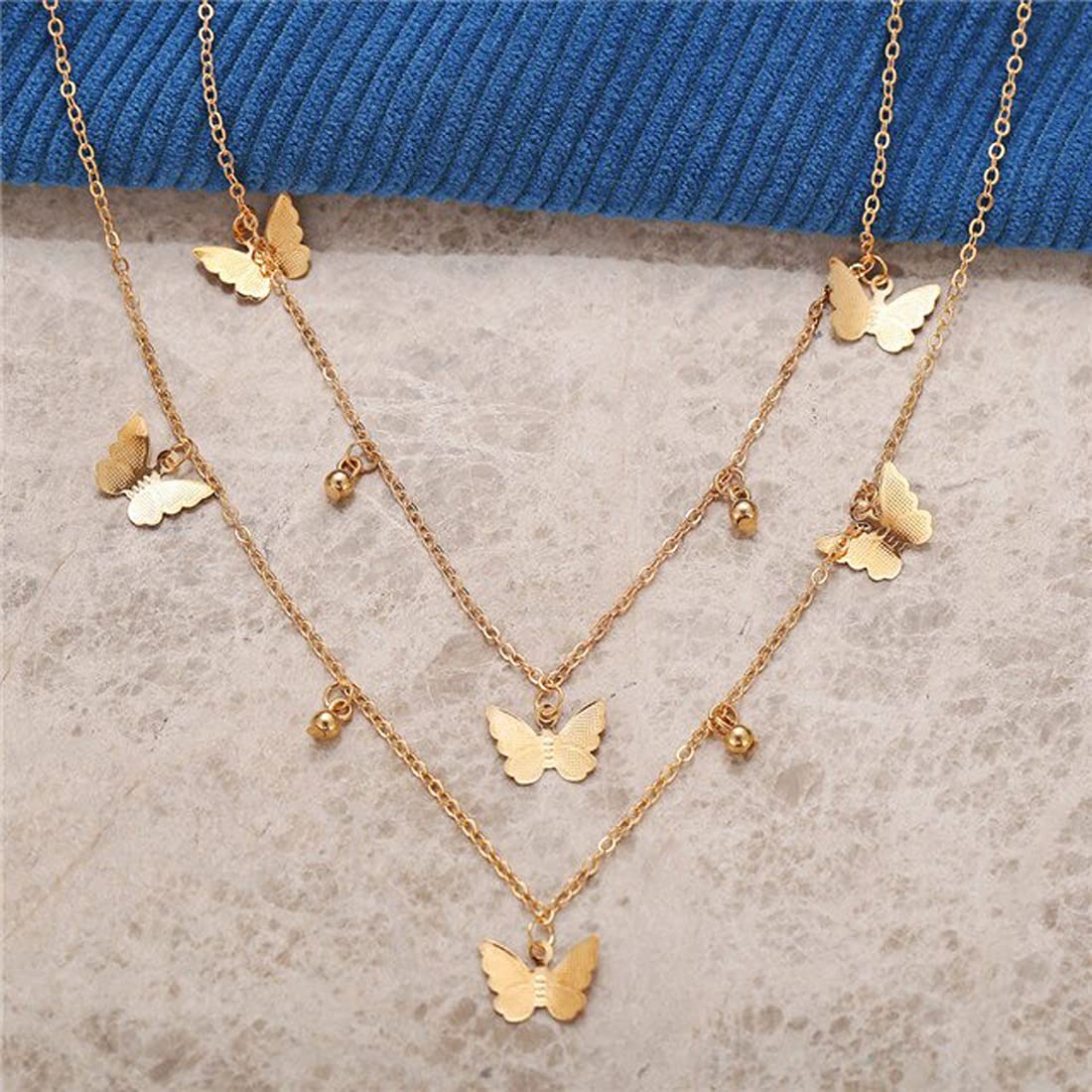 Layered Necklace for Women Rose Gold