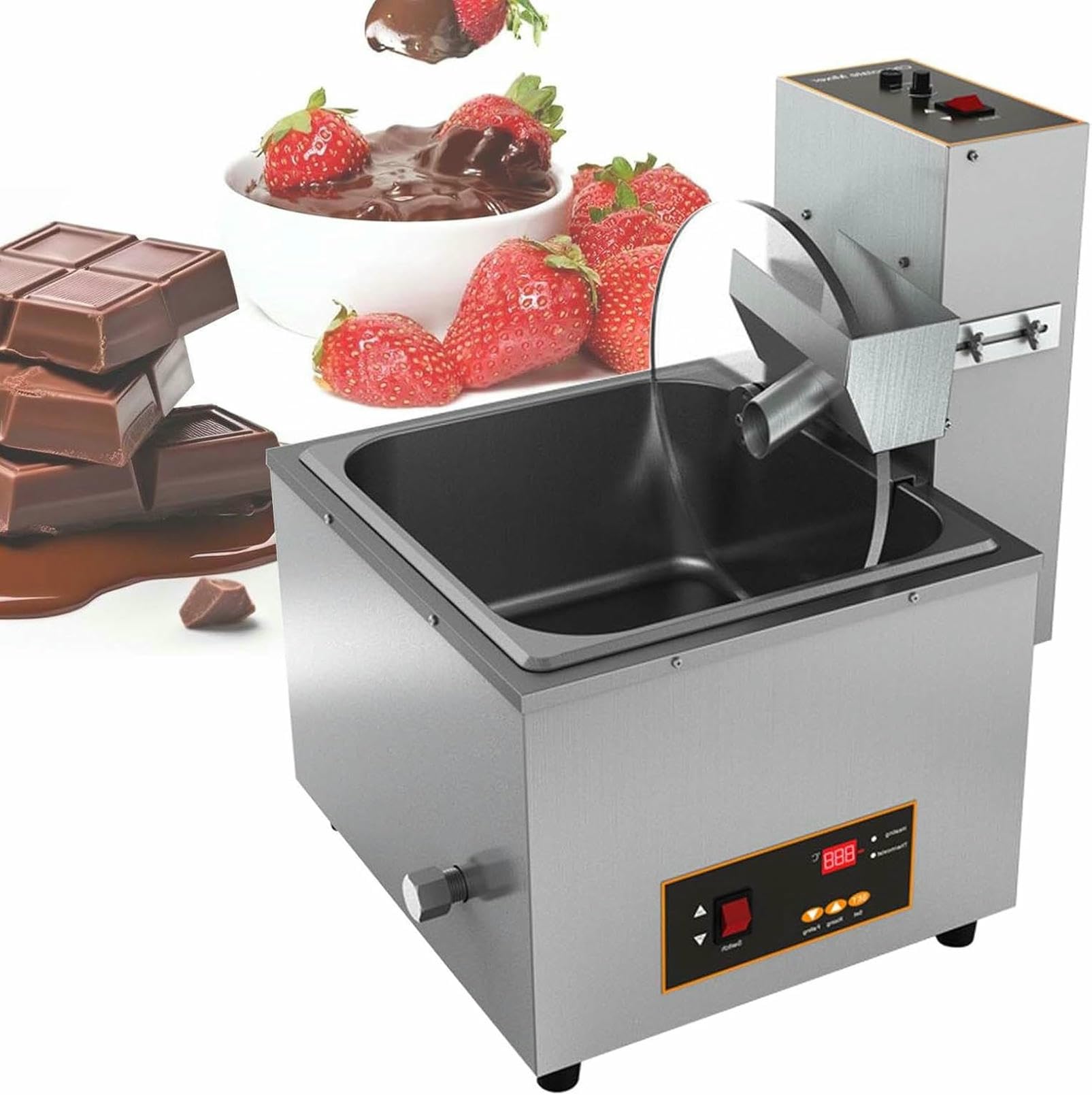 Machine à fondre le chocolat électrique commerciale, chauffage de dépôt de trempe 0 ~ 95 ℃, table en acier inoxydable pour usage professionnel