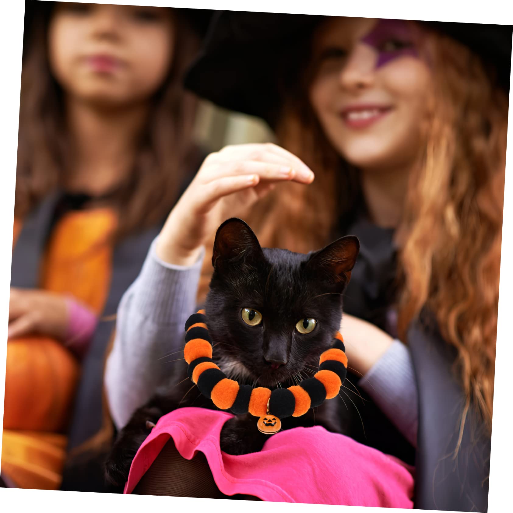 Sosoport 10stücke Verstellbares Katzenhalsband Mit Glöckchen Und Kürbisdesign Waschbar Für Halloween-Partys Geeignet Komfortabel Und Hautfreundlich Für Katzen Und Kleine Hunde
