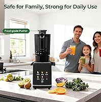 Vista 7 de Cold Press Juicer Machine, 4.4" Large Feed Chute, Slow Masticating Juicer for Whole Fruits & Vegetables, Easy to Clean & Assemble, Dishwasher Safe