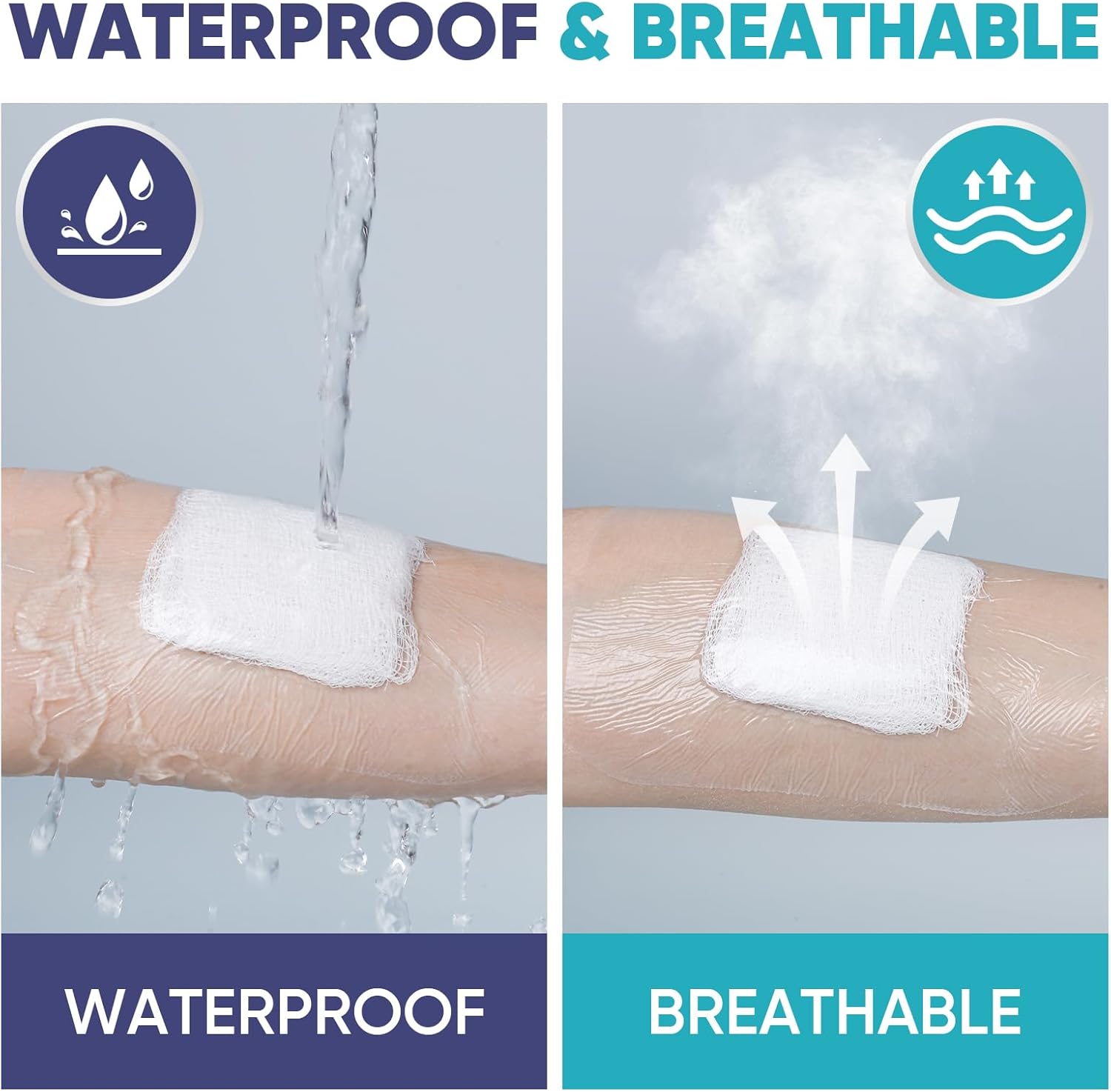 40 Packs Transparent Film Dressing 4" x 4.75", Waterproof Bandages for Swimming, Post Surgical, Showering, Wounds, Tattoo Aftercare Bandage, Adhesive Patches for CGM, Insulin Pump - Image 4