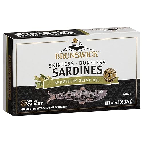 Miniatura 4 de Brunswick Wild Caught Sardinas sin piel y sin hueso, servidas en aceite de oliva, 4.4 onzas (paquete de 12)