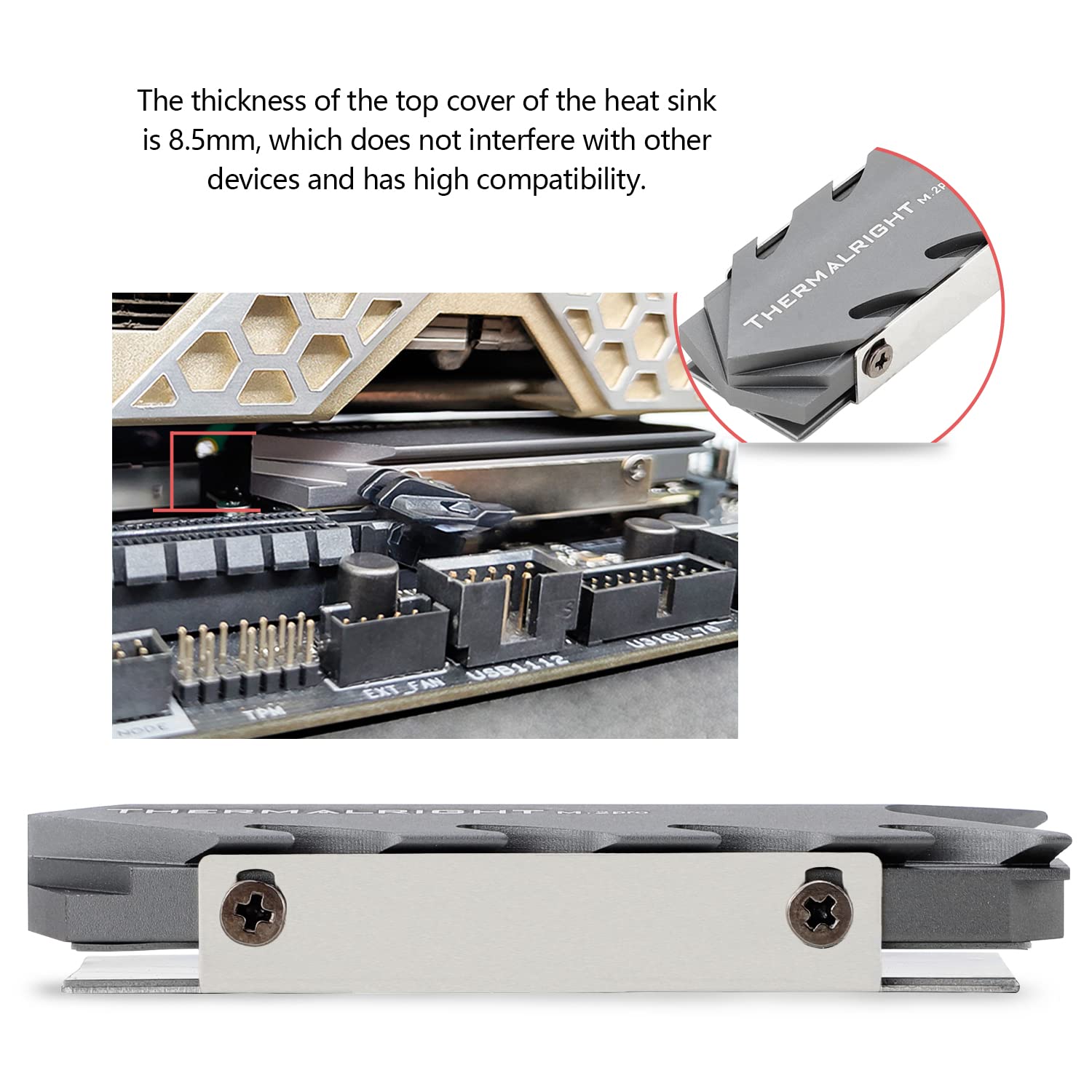 8 Dissipatori M.2 NVMe SSD 2280 - In Lega Di Alluminio Con Pad Termico, 70x22x3mm - Foto 7