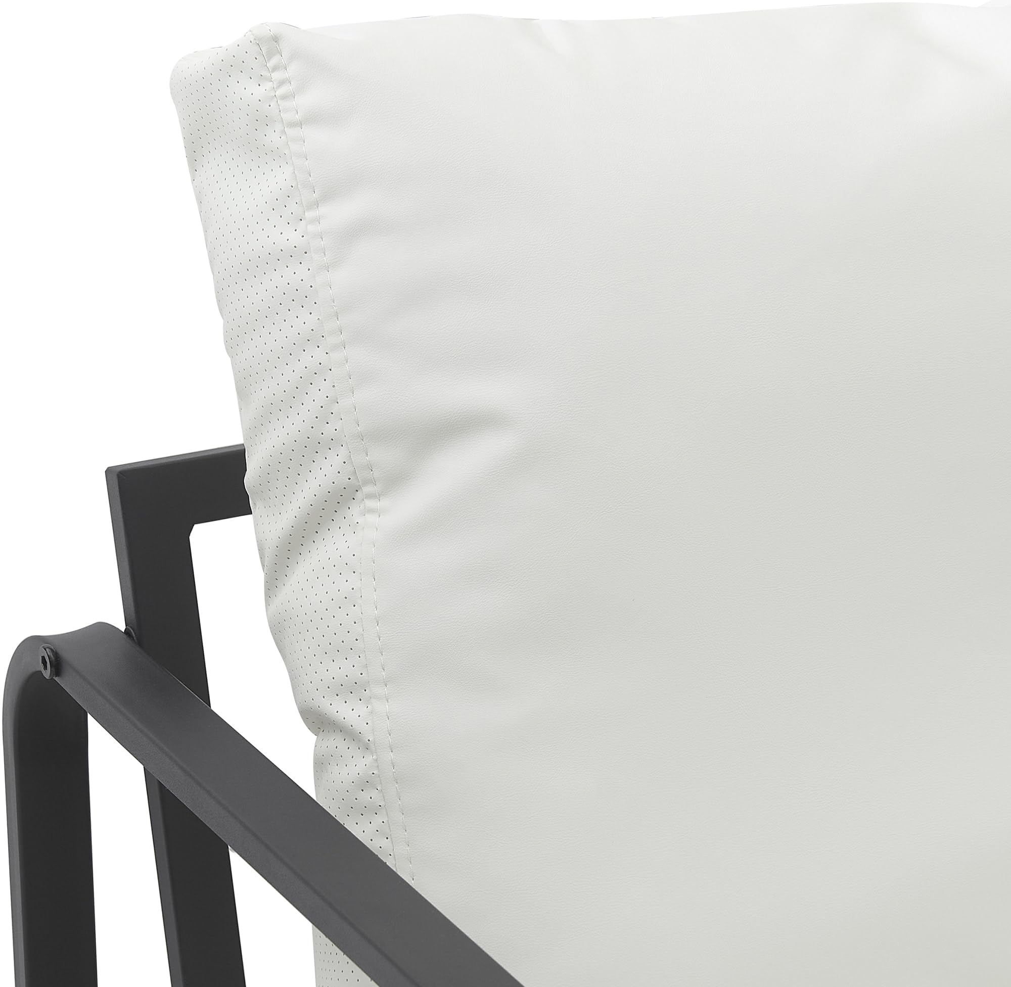 CLP Lounger Manea I Poltrona relax in ecopelle o tessuto I Con robusta struttura in metallo I Poltrona club imbottita, Colore:bianco, Materiale:Ecopelle