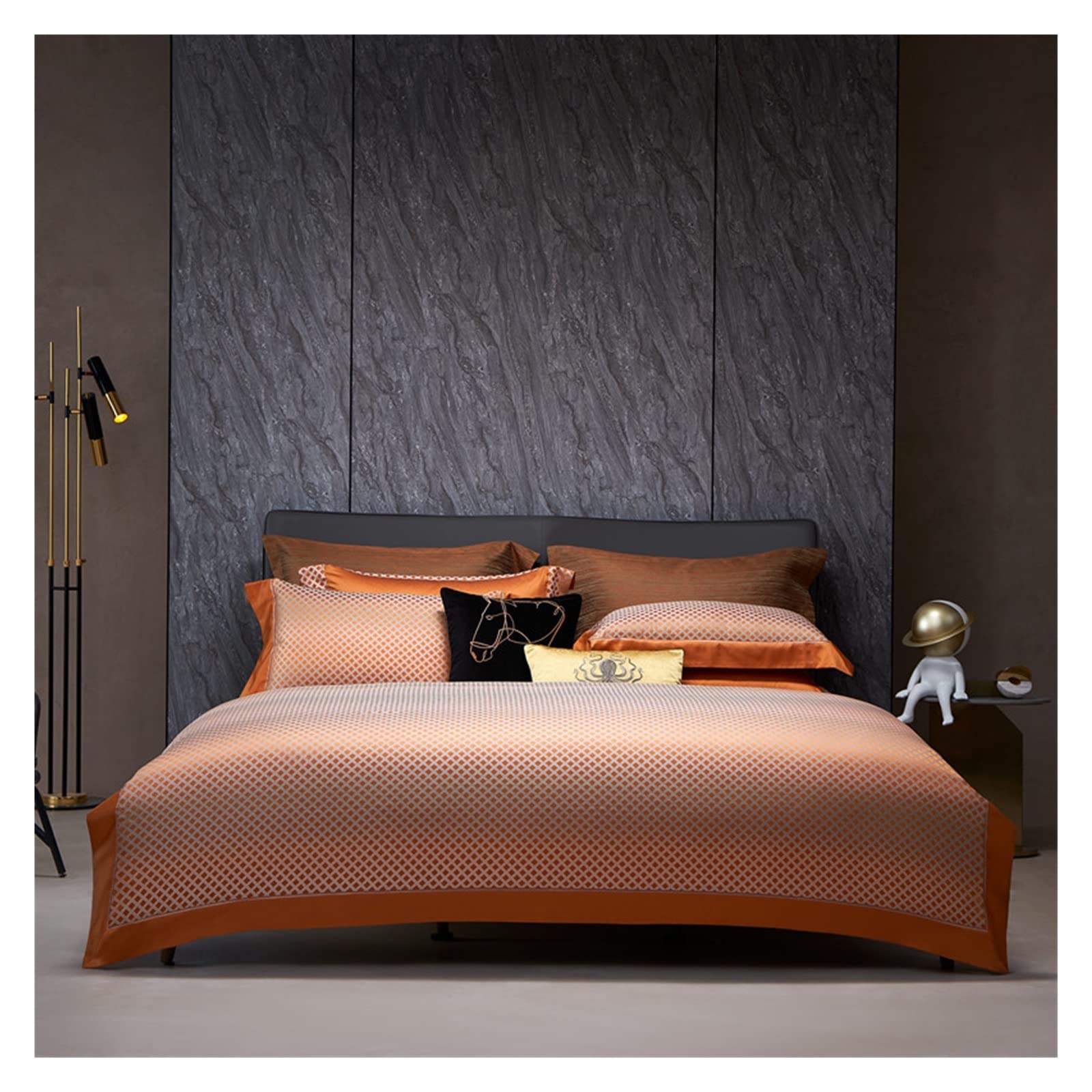 Bettwäsche, Heimset, garngefärbtes Jacquard-Vierteiliges Set, Heimtextilien-Set, Bettdecke, 200 x 230 cm (A 200 x 230 cm)