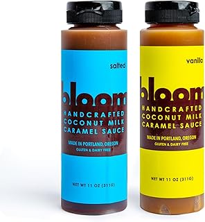 Bloom Caramel Sampler - Salted & Vanilla Coconut Caramel Sauces - Vegan,...