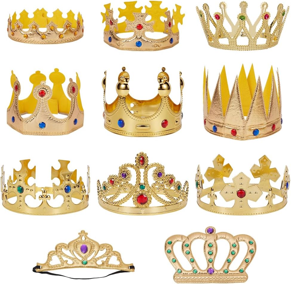 11 Pcs Royal King Crown Set For Costume Party Role Play