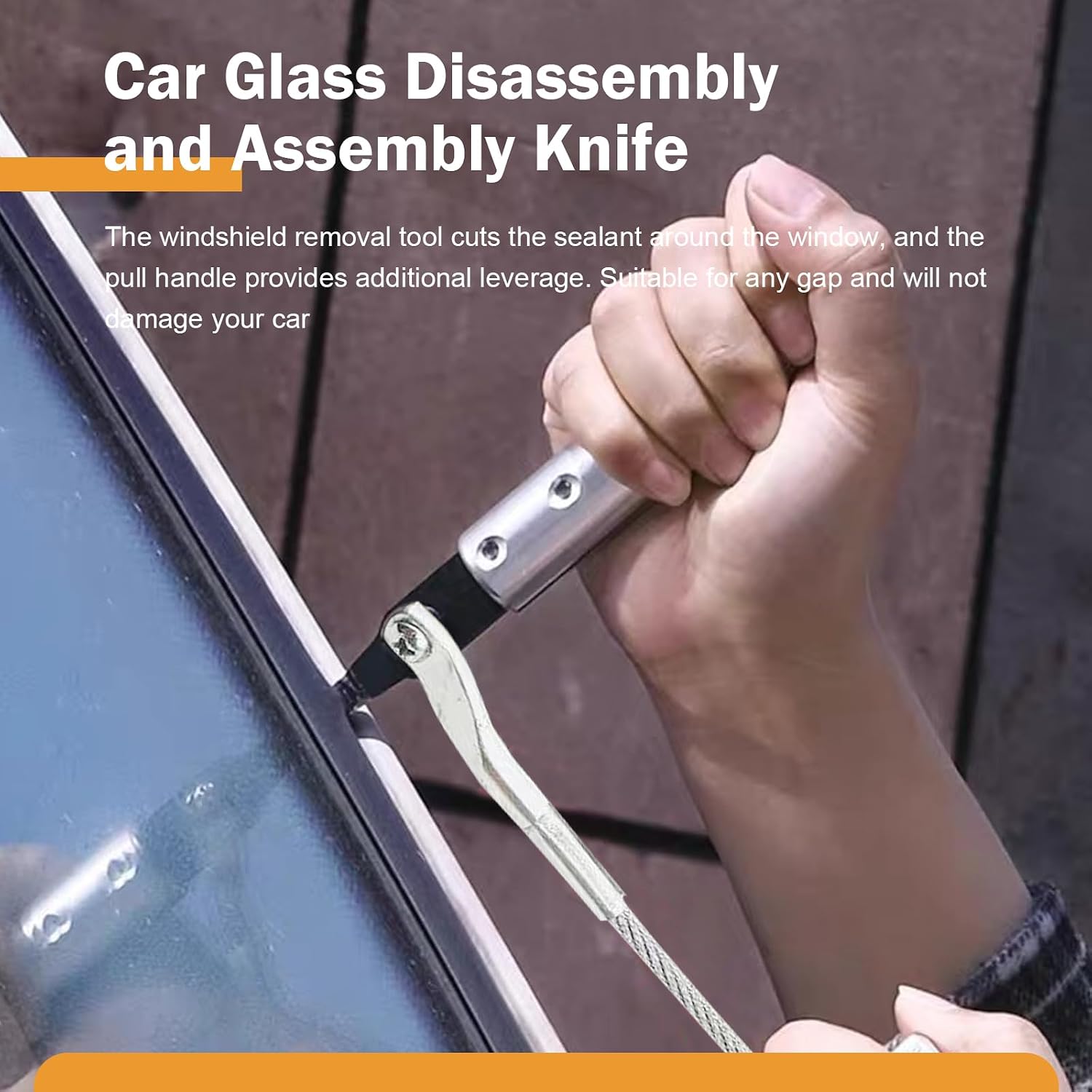 Car Windshield Removal Tool, Windshield Trim Disassembly Tools, Auto Glass Metal Removal Stripper Knife, Universal for SUV, Sedan, Truck (Silver)