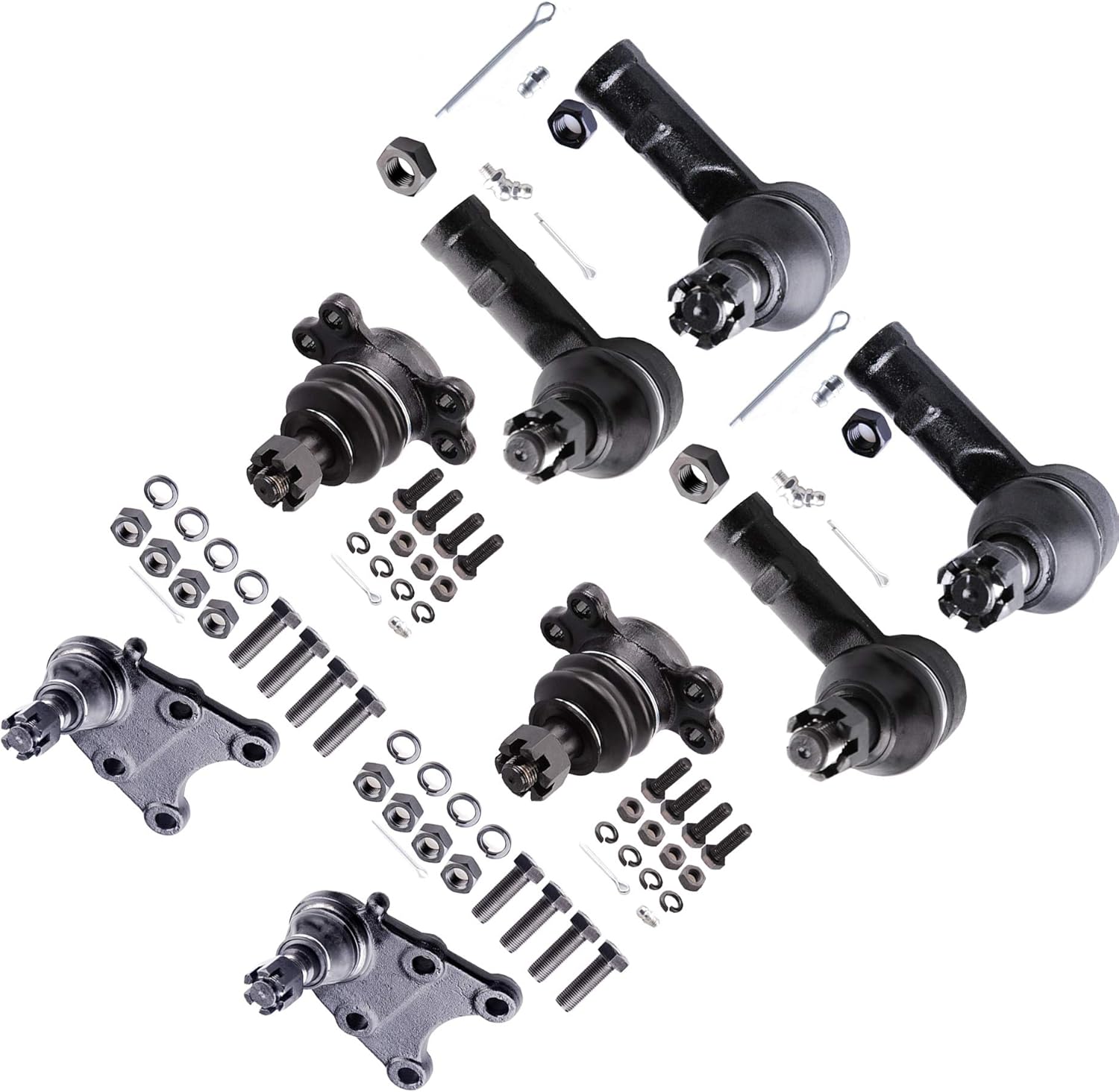 SCITOO 8-PC SET Front Suspension Tie Rod Kit - Fit For Isuzu Trooper Inner Tie Rod End Outer Tie Rod End Lower & Upper Ball Joint