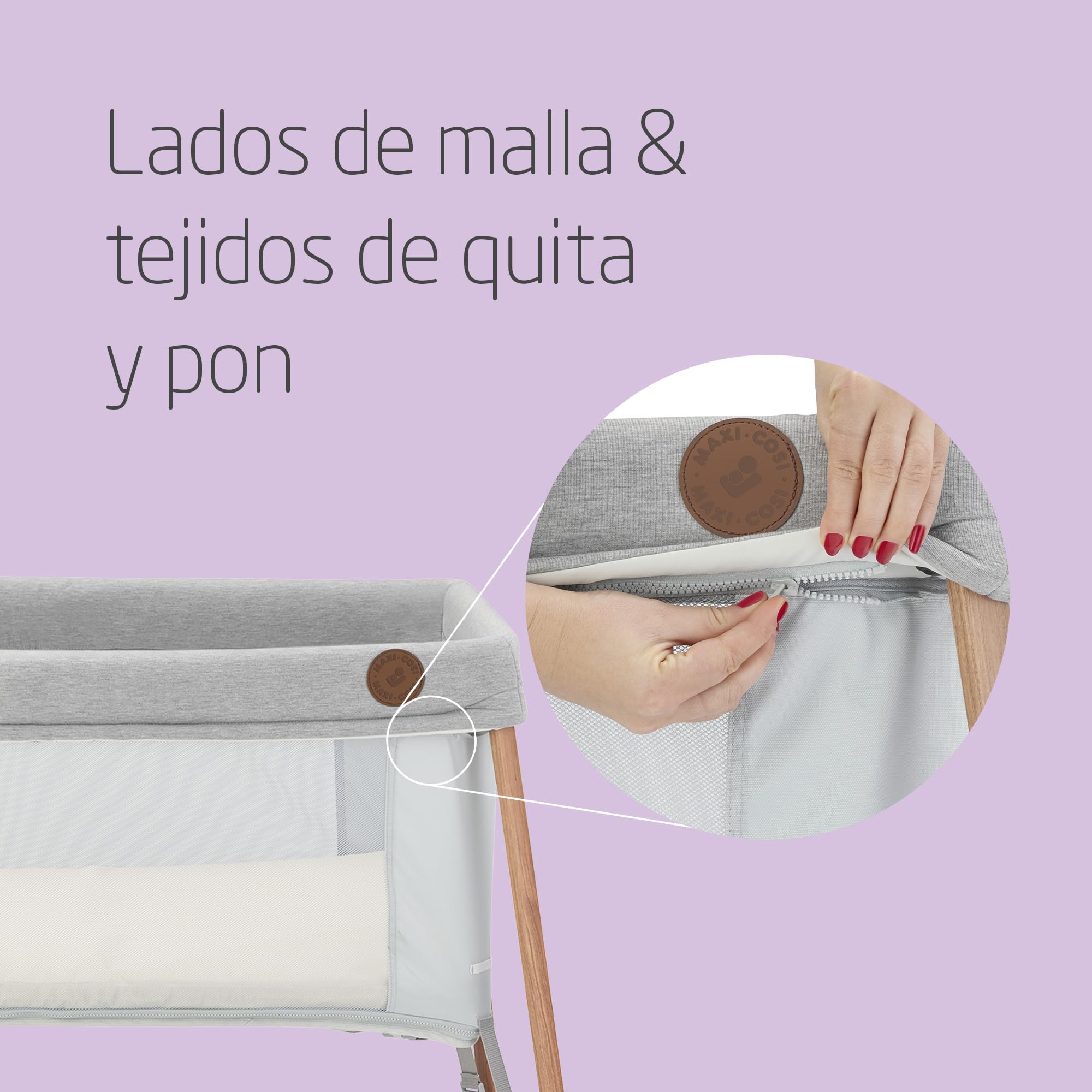 Maxi-Cosi Iris 2 en 1 Cuna de Viaje Bebe, 0 - 3 Años, máx. 15 kg, Cuna Viaje Compacta, 2 Niveles de Descanso, Plegable y Ligera, Colchones de Espuma Gruesa, Bolsa de Viaje, Essential Grey
