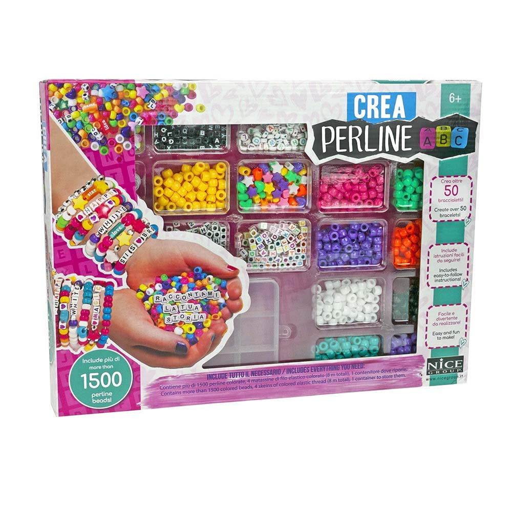 Nice Group -Beads ABC 1500 Toy, Multicoloured, 87001