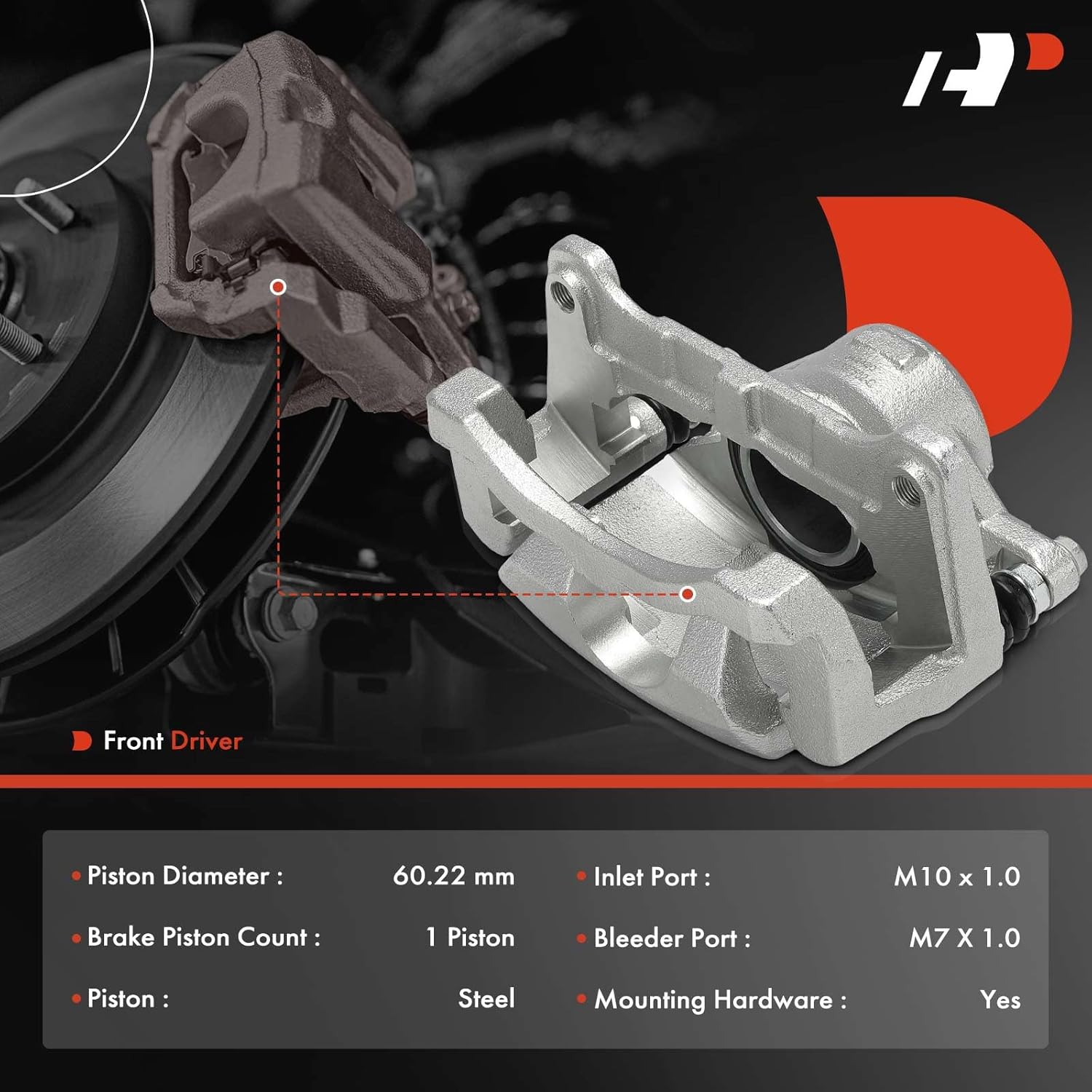 A-Premium Disc Brake Caliper Assembly with Bracket Compatible with Toyota Camry 2018-2023, RAV4 2019-2023, Avalon 2019-2022, Venza 2021-2023 & Lexus ES250 2021-2023, ES300h, ES350 - Front Driver Side