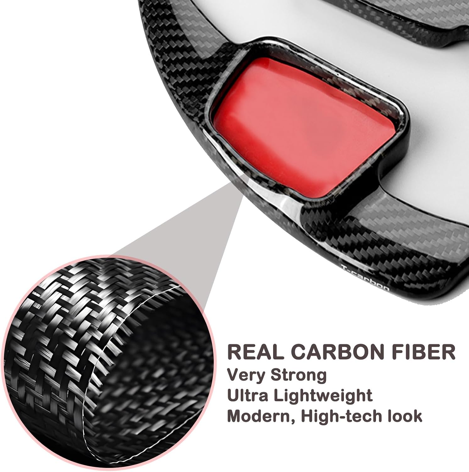 Real Carbon Fiber Steering Wheel Paddle Shifter Extensions Compatible with Audi A4 S4 2017-2019,A3 S3 Q7 2017-2024, A5 S5 Q5 SQ5 2018-2024, Q3 Q8 2019-2024, SQ7 SQ8 2020-2024 Gear Shifter Extension