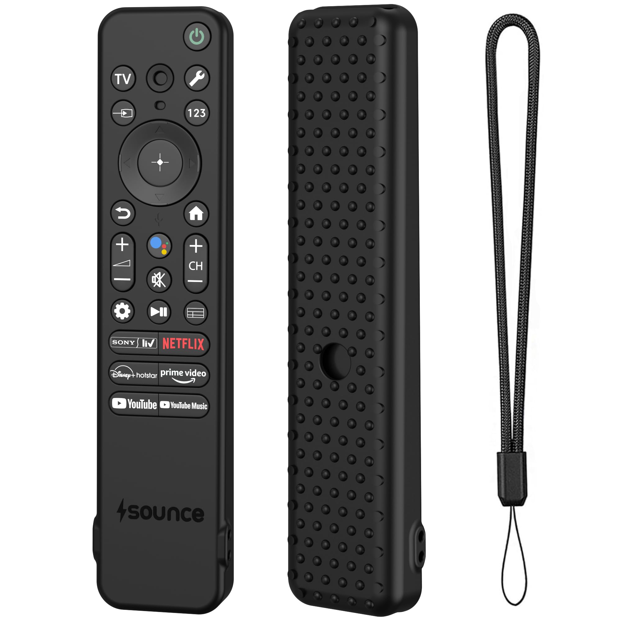 Sounce Silicone Remote Cover Compatible with Sony Bravia Smart TV 2023 RMF-TX910U – Full Protective Shockproof Case with Anti-Slip Texture, Precision Fit (D-Black) [Remote Not Included]-image-46