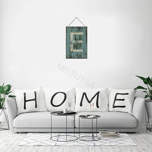 Vista 478 de Letrero colgante de madera con letra A, letrero de madera, decoración del hogar, 26 letras del alfabeto de metal, placa de madera, decoración