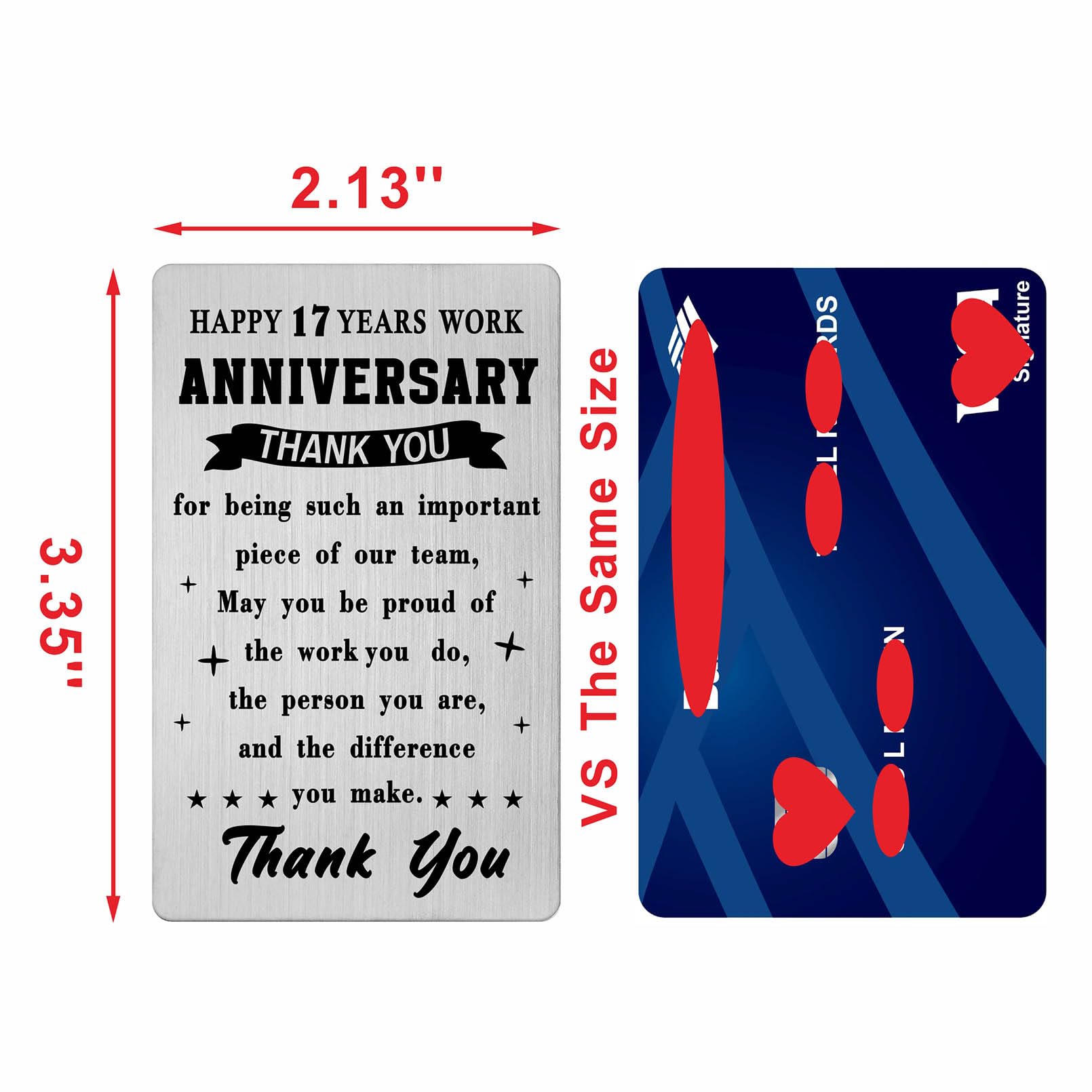 Emideary Happy 17 Years Work Anniversary Keepsake Card for Women Men - Image 2