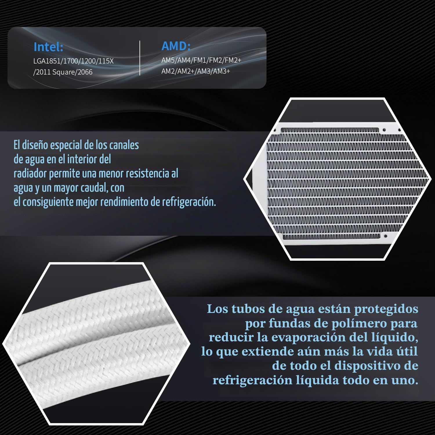 TR AQUA ELITE 240 White ARGB CPU Enfriador de agua, enfriador de CPU Aio blanco, 240 tamaño de fila de refrigeración, 2 ventiladores PWM de 120 mm, S-FDB Rodamientos, para AMD/AM4/AM5, INTEL LGA1150