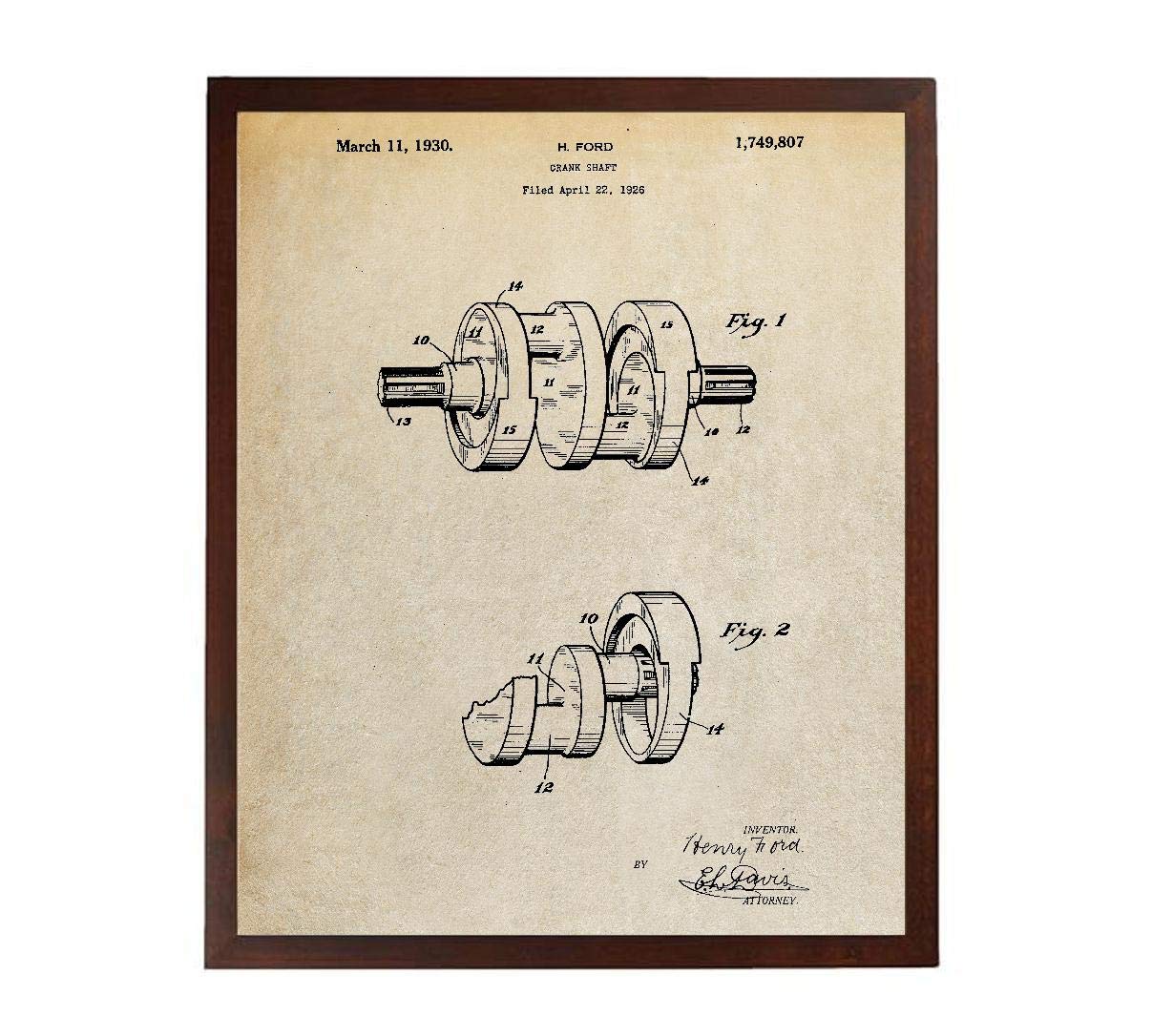 Crankshaft 1930 Patent Print Automobile Poster Art Car Enthusiast Mechanic Gifts Car Wall Art TDP1116