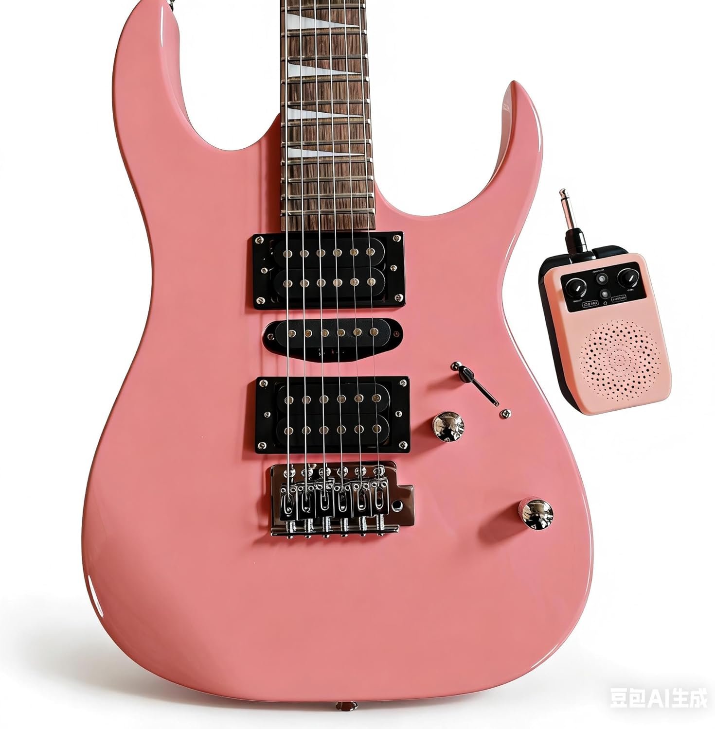 Electric guitars kit full size black single tremolo bridge with 5W amp rechargeable bluetooth 4effects solid paulownia wood body maple neck for beginner starter practice strap gigbag bundle (BST-30)