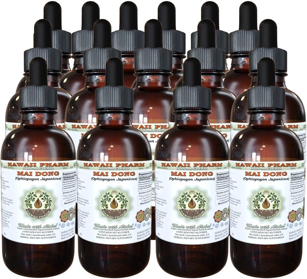 Mai Dong Alcohol-Free Liquid Extract, Mai Dong, Ophiopogon (Ophiopogon Japonicus) Bark Glycerite Natural Herbal Supplement, Hawaii Pharm, USA 4 oz