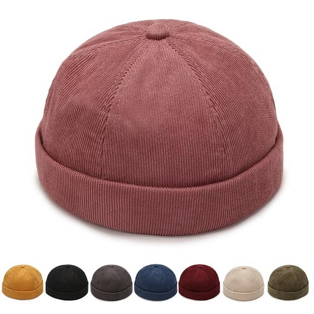 Faringoto 8 Stück randlose Kappen für Herren, Docker-Hüte ohne Krempe, Vintage-Schädelmütze, Street-Mütze, Hip-Hop-Mütze