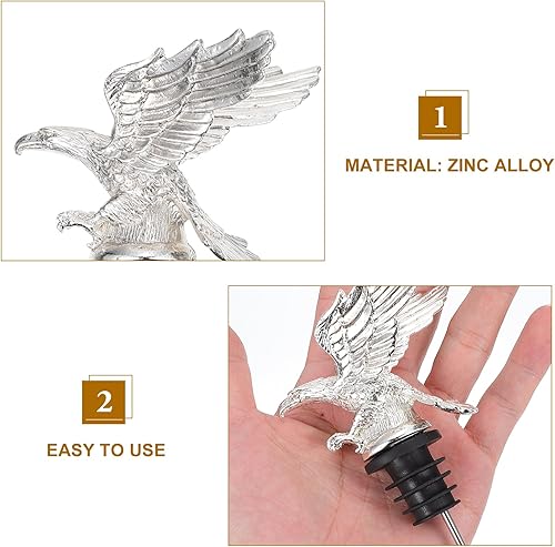 Miniatura 6 de Vertedor de vino Aireadores de vino Vertedor de vino de acero inoxidable Vertedor de botellas de cabeza de animal Pourer Ideas únicas Accesorios de