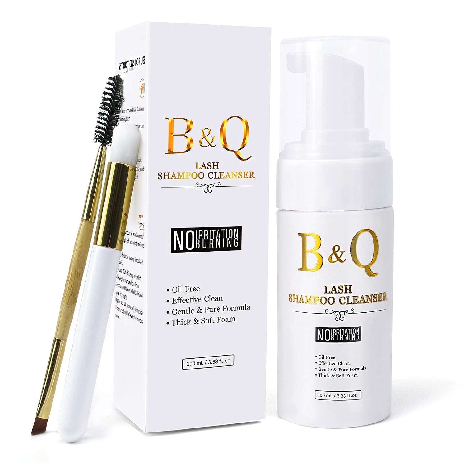 Lash Shampoo 100ML Lash Bath For Eyelash Extensions With Brush Lash Wash Lash Cleanser Eyelash Shampoo Eyelash Extension Cleanser By B&Q LASH (100 ML)